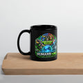 Humans + AI Mug in black, 11 oz, handle on left