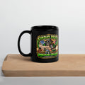 Sunday Reset Mug in black, 11 oz, handle on left