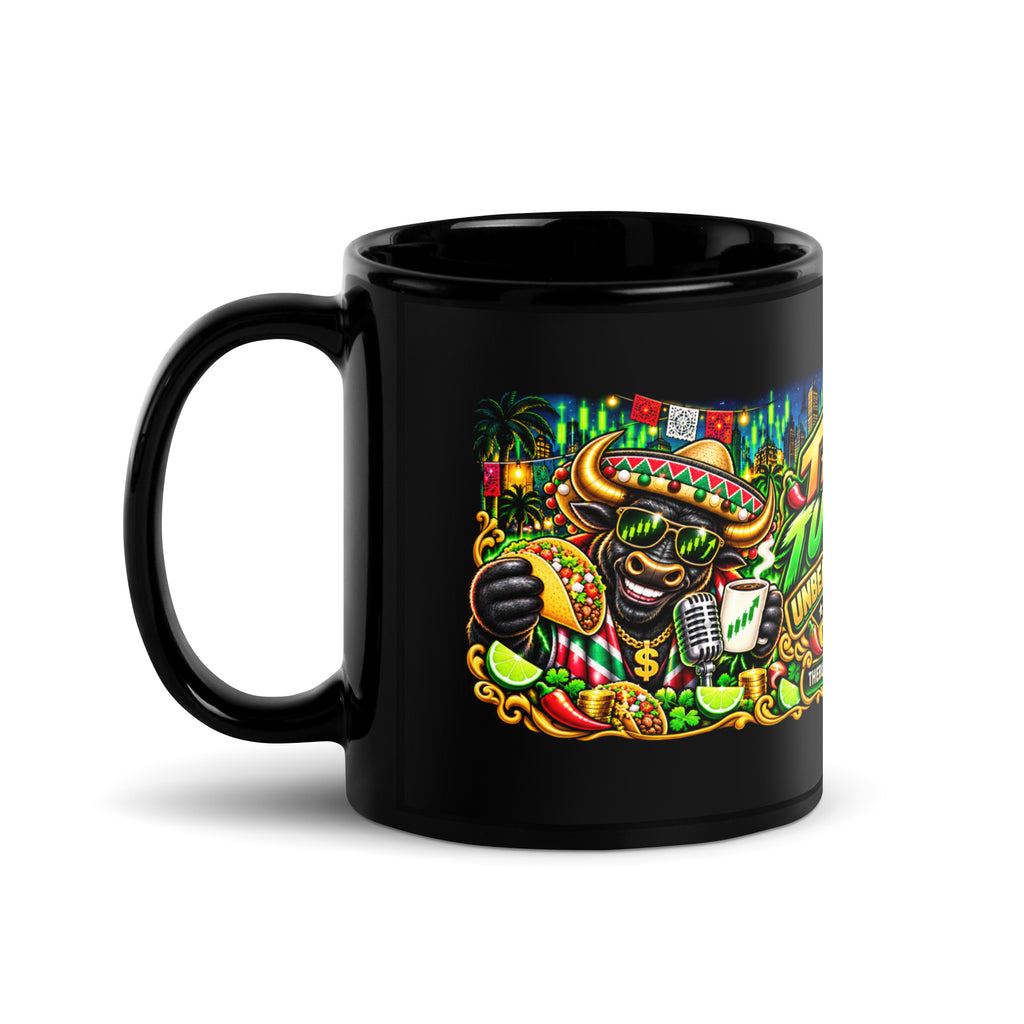 Taco Tuesday Panorama Mug in black, 11 oz, handle on left