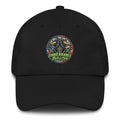 The Bull You Can't Bear Dad Hat in Black, front view of embroidered logo