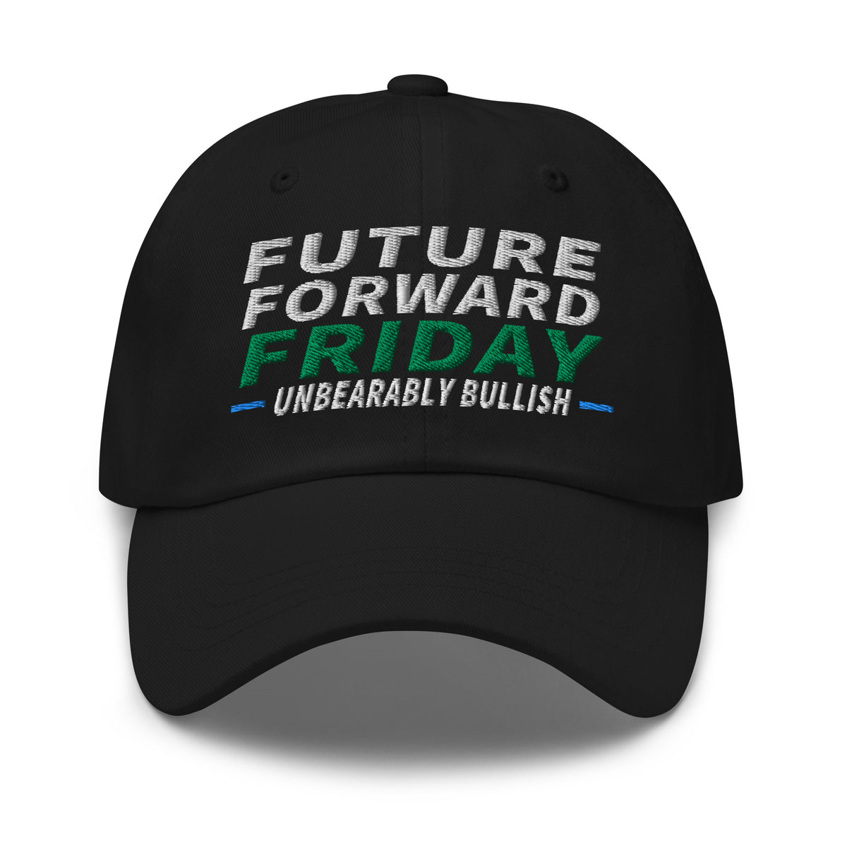 Future Forward Friday Hat in Black, front view