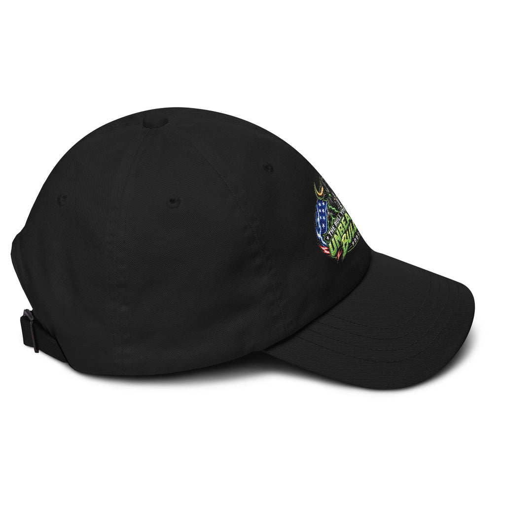 Unbearably Bullish Badge Dad Hat in Black, right side view