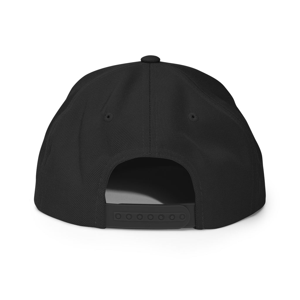 Unbearably Bullish Podcast Snapback in Black, back view