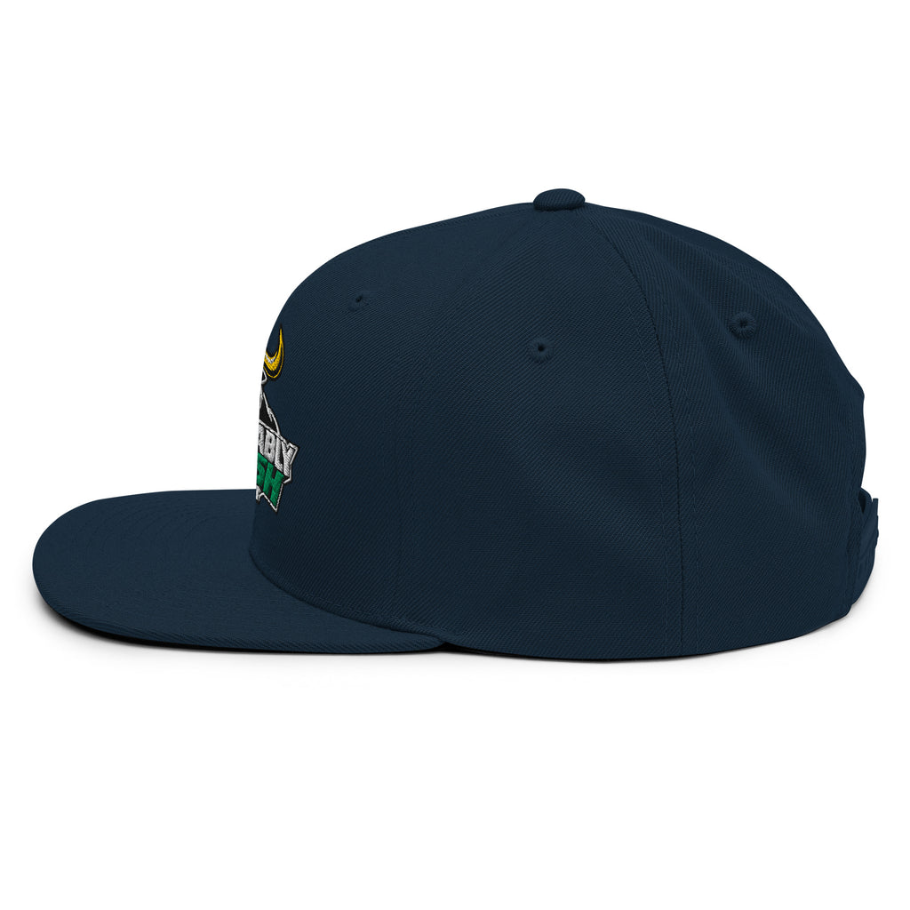Unbearably Bullish Podcast Snapback in Dark Navy, left side