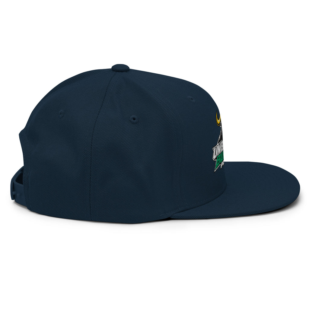 Unbearably Bullish Podcast Snapback in Dark Navy, right side