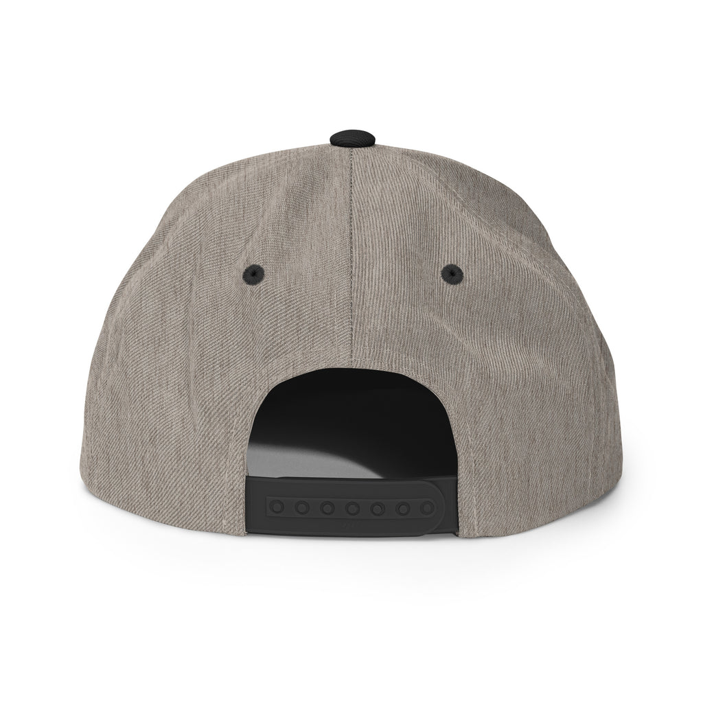 Unbearably Bullish Podcast Snapback in Heather Black, back view
