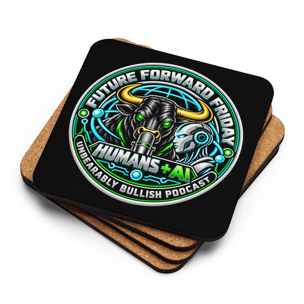 Future Forward Friday Coaster with cork back, lifestyle view