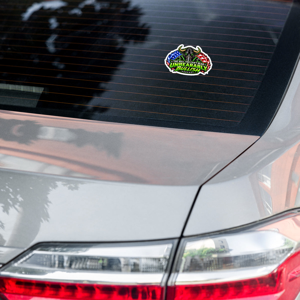 Unbearably Bullish Logo kiss-cut sticker, 4 x 4 inch