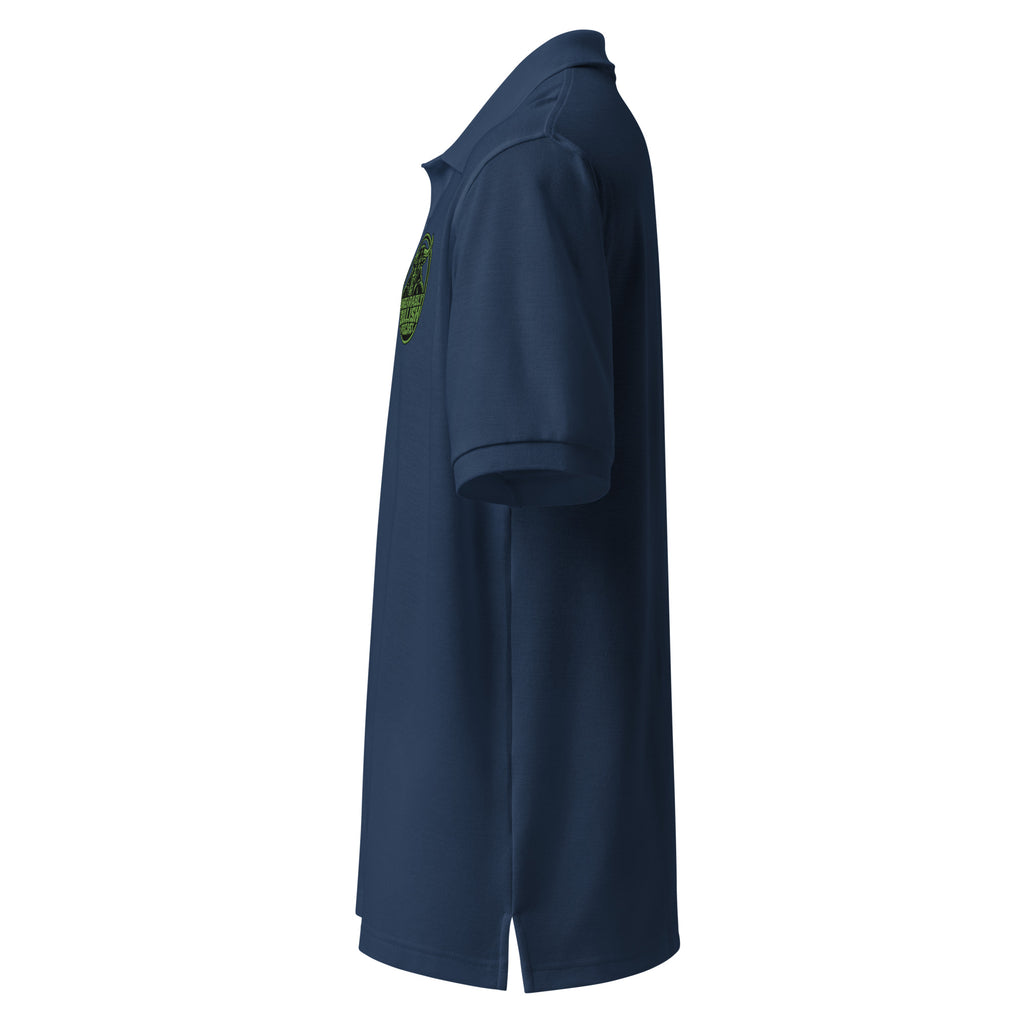 Unbearably Bullish Embroidered Polo in Navy, left side
