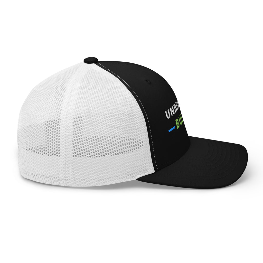 Unbearably Bullish Trucker Hat in Black and White, right side