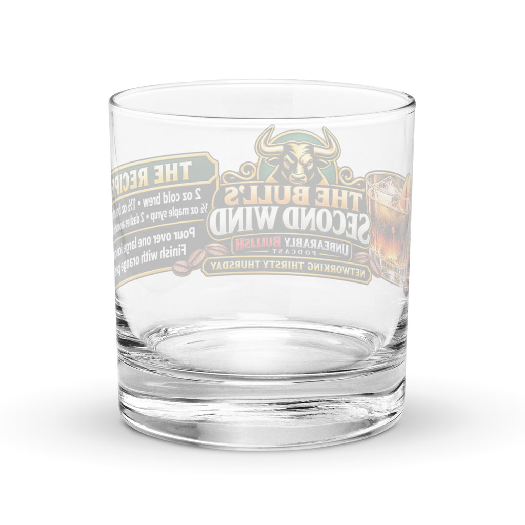 The Bull's Second Wind Rocks Glass, back view