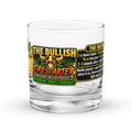 The Bullish Firestarter Rocks Glass, front view with the bull logo