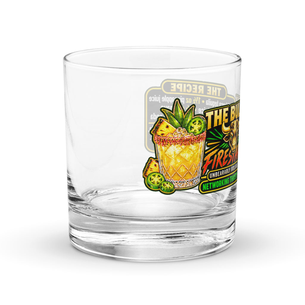 The Bullish Firestarter Rocks Glass, right side view