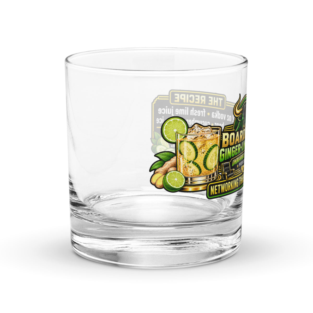 Boardroom Ginger-Lime Mule Rocks Glass, right side view