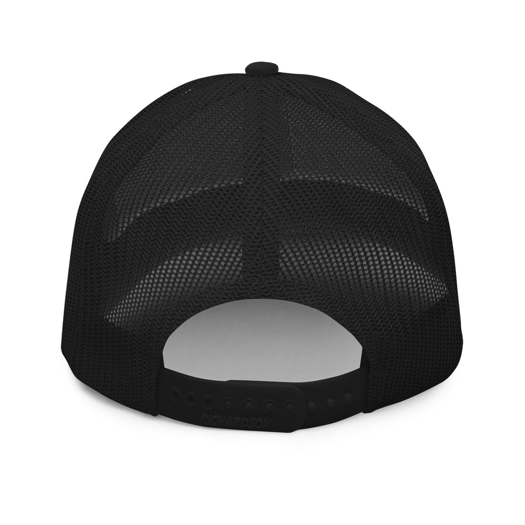 Unbearably Bullish Podcast Trucker Cap in Black, back view