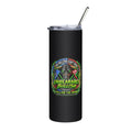 Unbearably Bullish Crest Tumbler, black stainless steel, front view