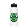 Unbearably Bullish Water Bottle, white 32 oz stainless steel with straw lid, front