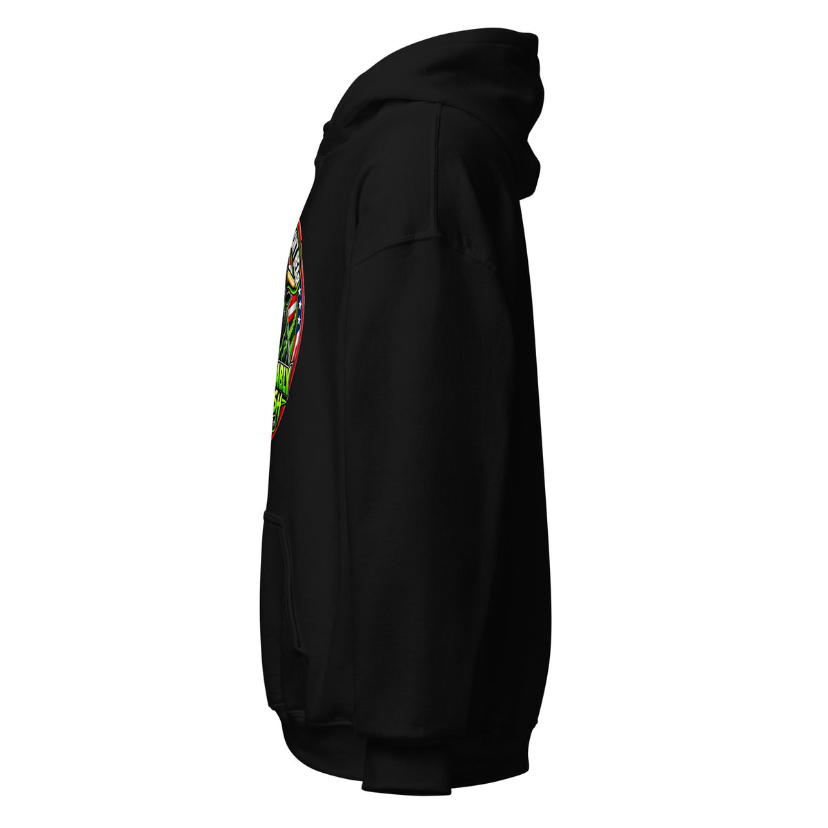 The Bull You Can't Bear Hoodie in Black, left side