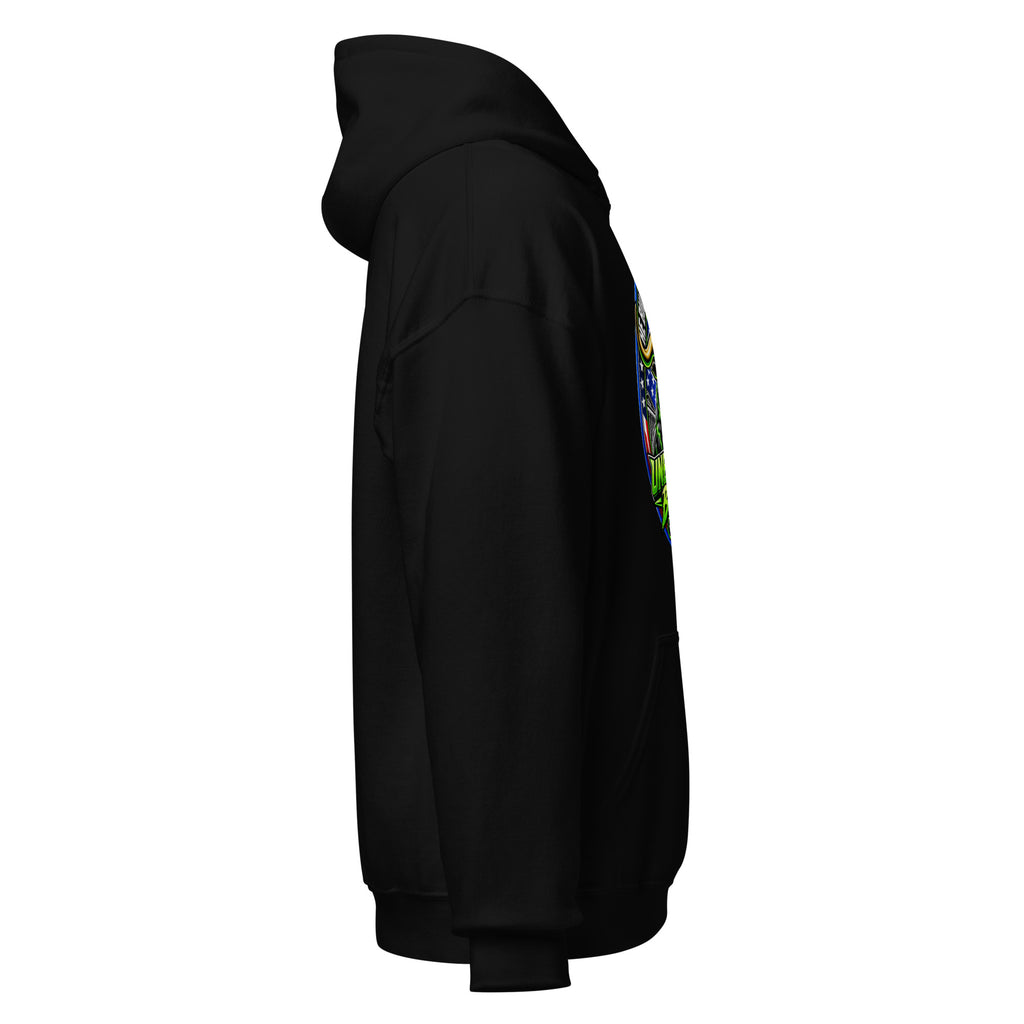 The Bull You Can't Bear Hoodie in Black, right side