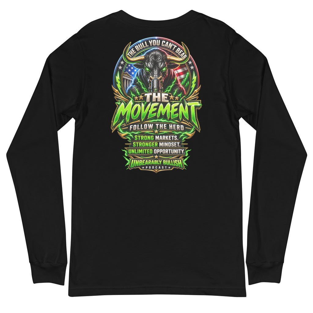 The Movement Long Sleeve Tee in Black, back print
