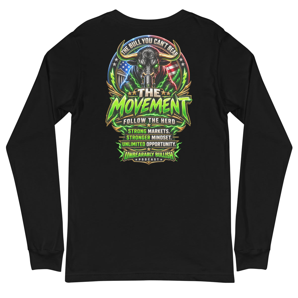 The Movement Long Sleeve Tee in Black, back print
