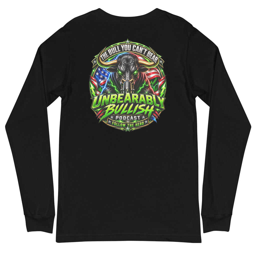 Patriotic Power Long Sleeve Tee in Black, back print