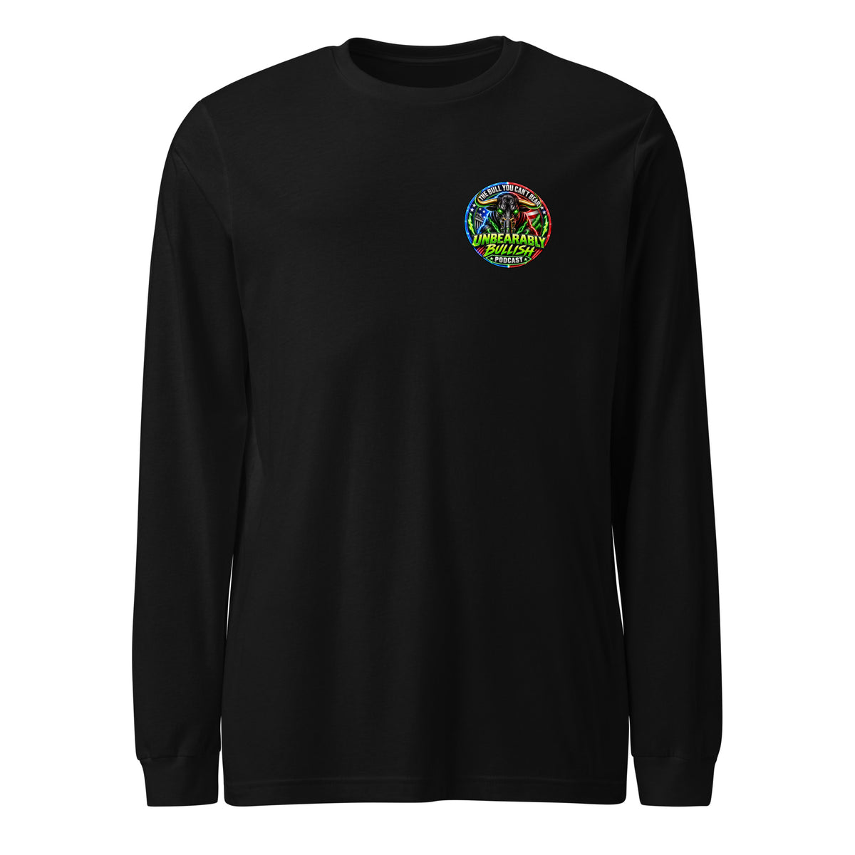 Unbearably Bullish Logo Long Sleeve Tee in Black, front