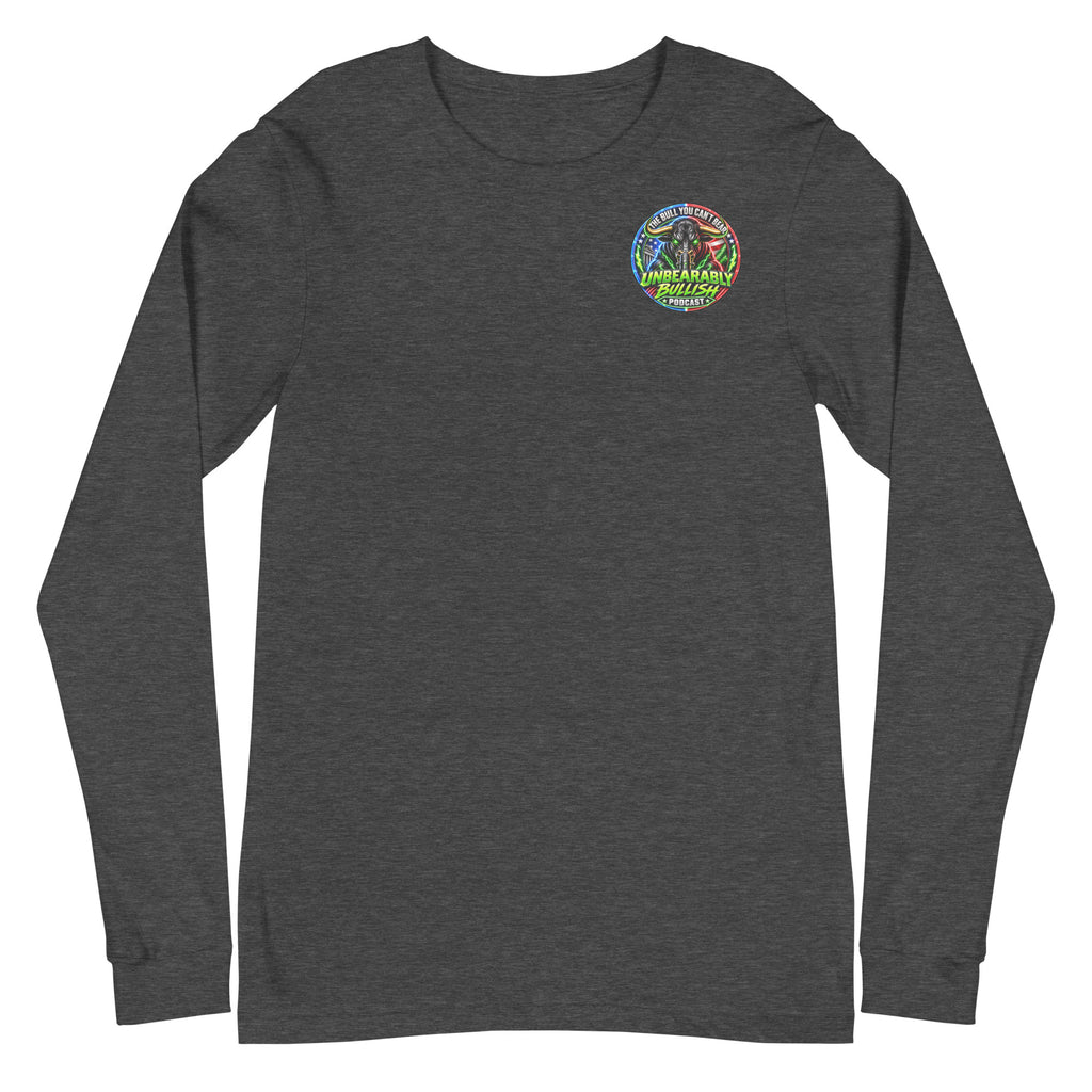 Electric Podcast Long Sleeve Tee in Dark Grey Heather, front