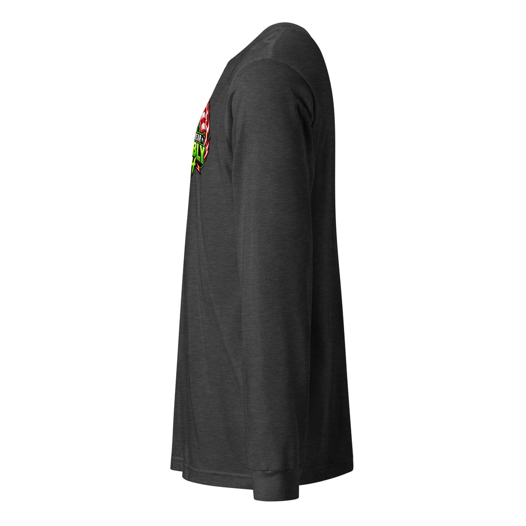 Unbearably Bullish Logo Long Sleeve Tee in Dark Grey Heather, left side
