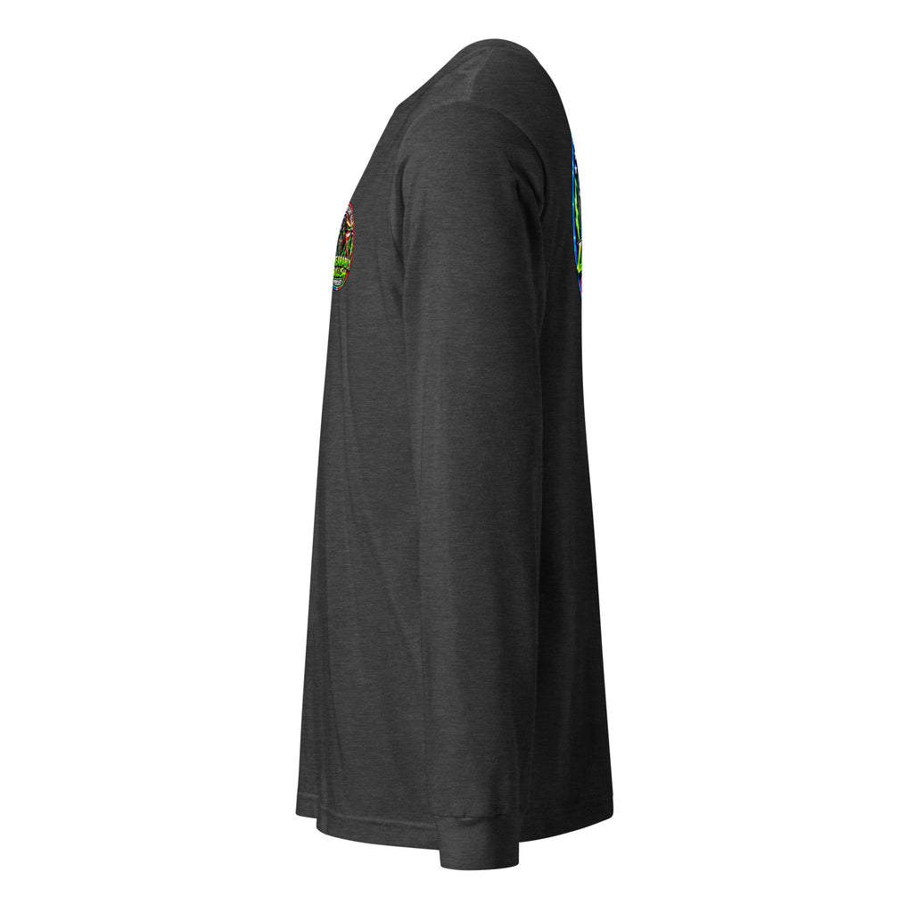 Unbearably Bullish Logo Long Sleeve Tee in Dark Grey Heather, left side