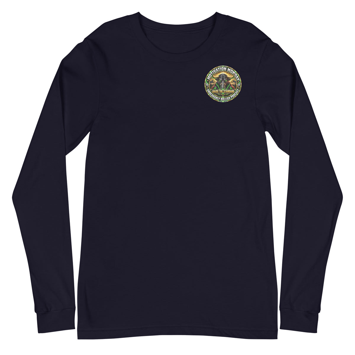 Motivation Monday Own The Week Long Sleeve Tee in Navy, front
