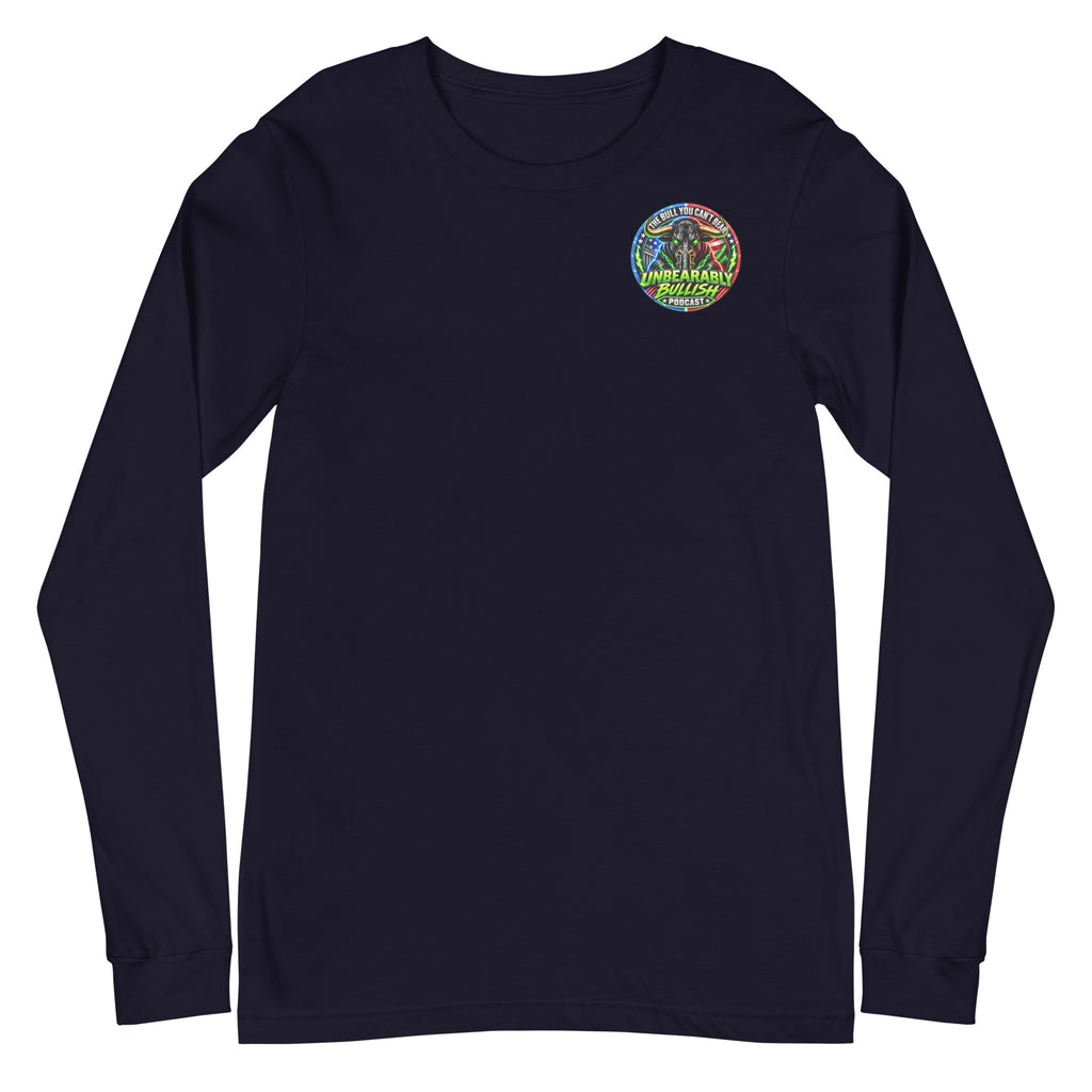Electric Podcast Long Sleeve Tee in Navy, front