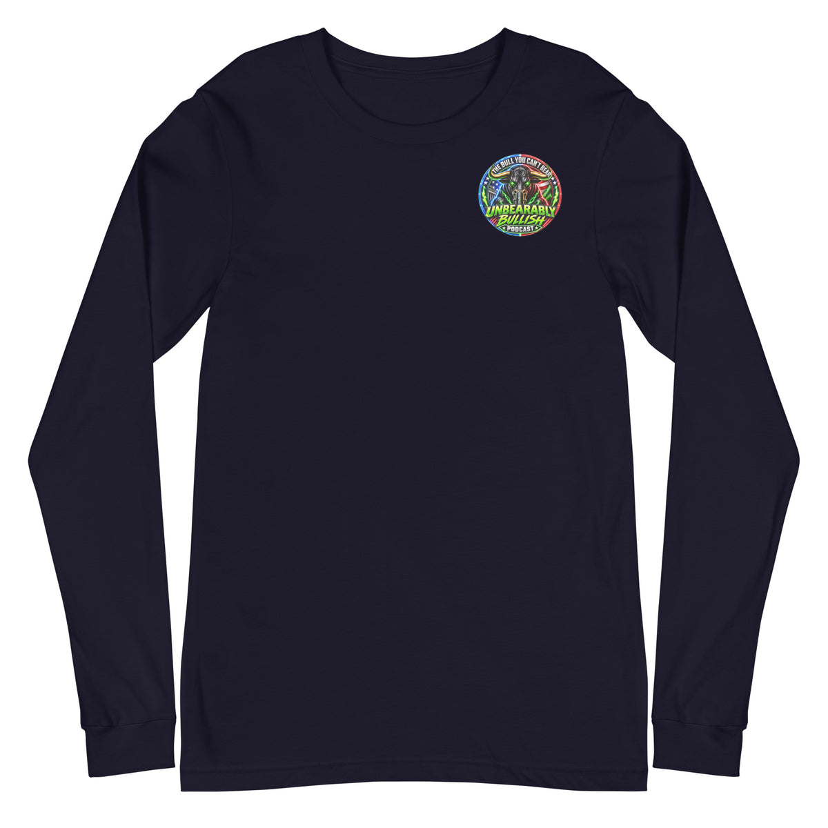 Electric Podcast Long Sleeve Tee in Navy, front