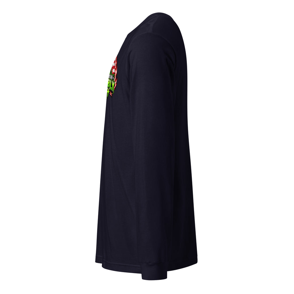 Unbearably Bullish Logo Long Sleeve Tee in Navy, left side