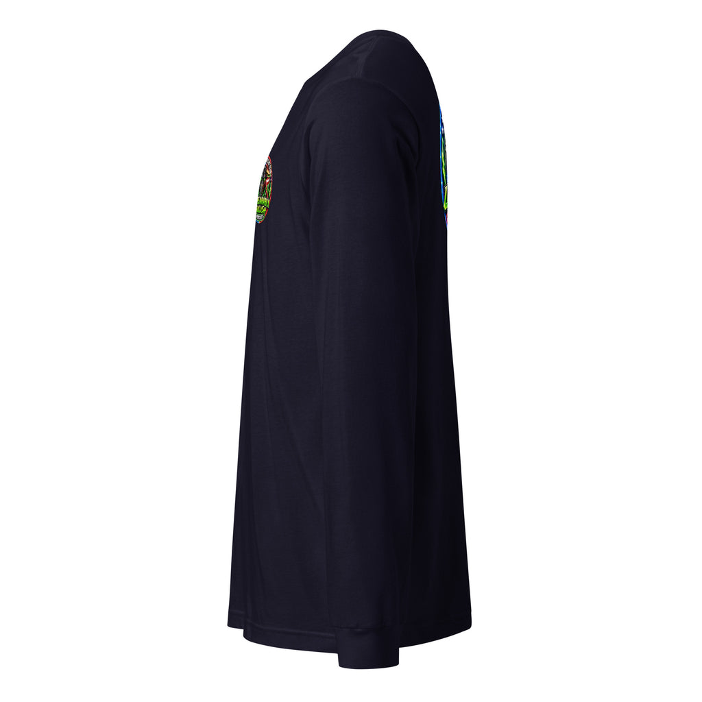 Unbearably Bullish Logo Long Sleeve Tee in Navy, left side