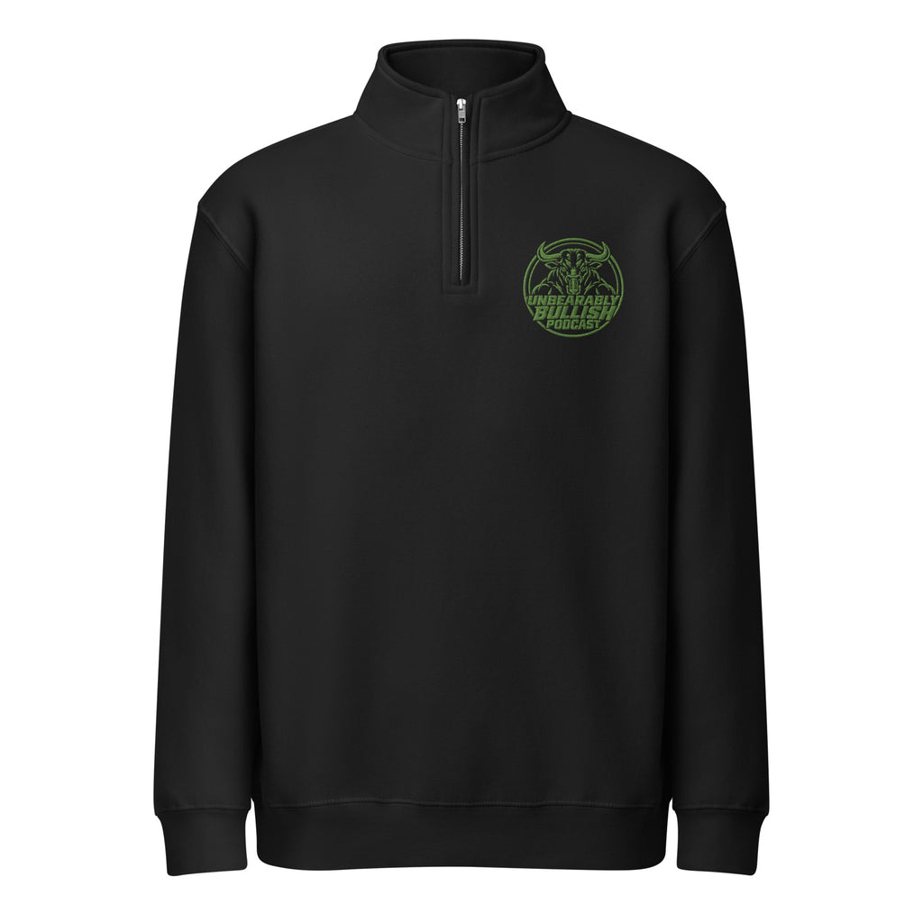 Unbearably Bullish Quarter-Zip in Black, front
