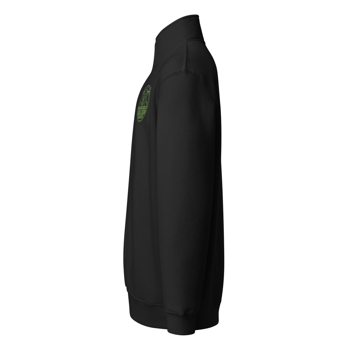 Unbearably Bullish Quarter-Zip in Black, left side