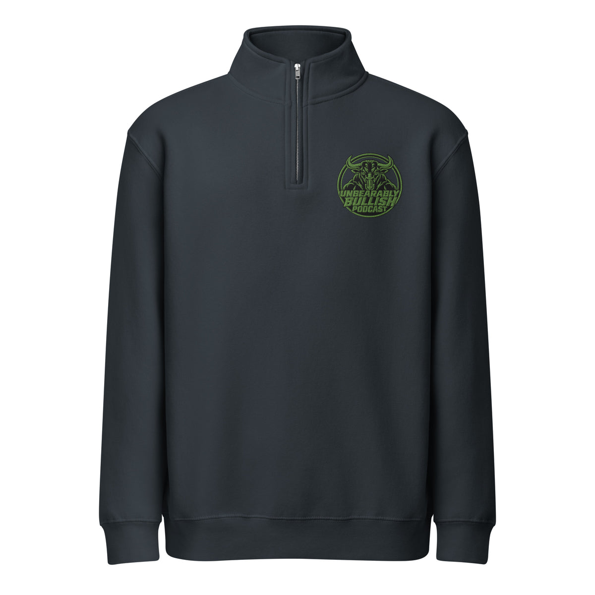 Unbearably Bullish Quarter-Zip in Navy, front