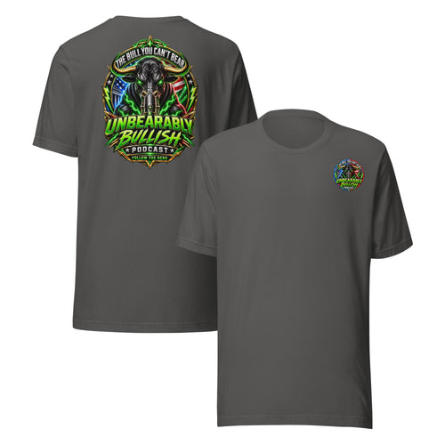 Electric Podcast Tee in Asphalt, front and back print