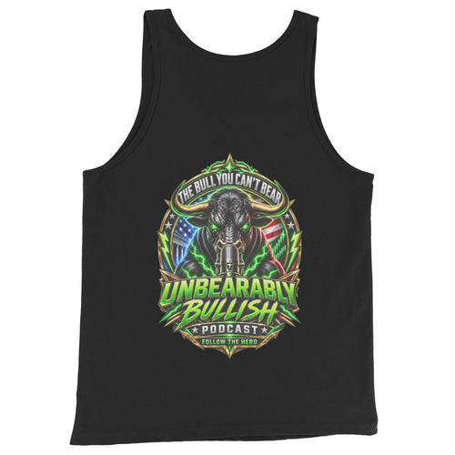 Electric Podcast Tank Top in Black, back print