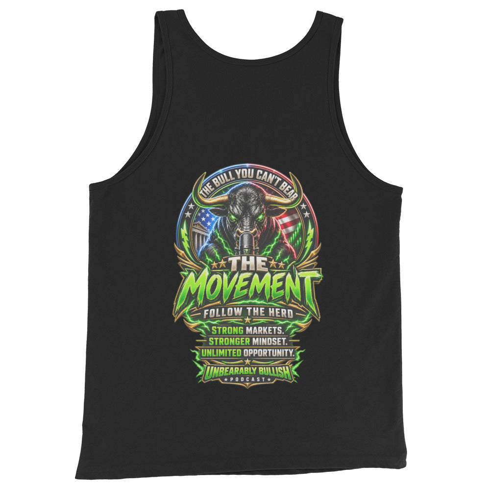 The Movement Tank Top in Black, back print