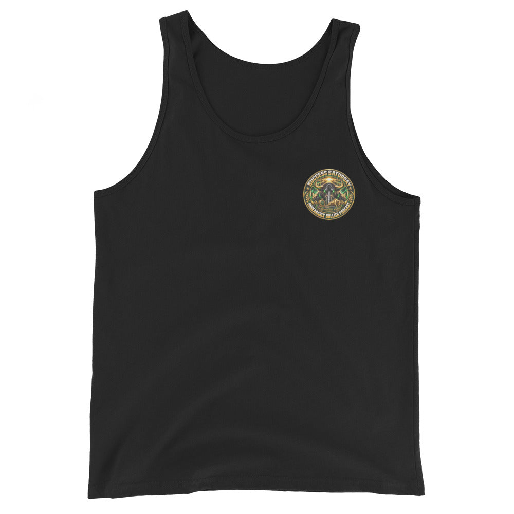 Success Saturday Tank Top in Black, front