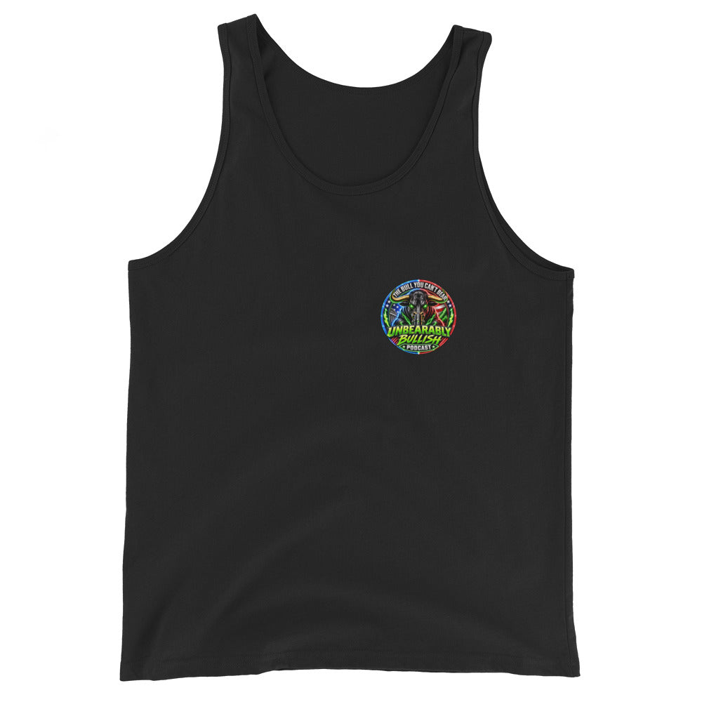 The Bull You Can't Bear Tank Top in Black, front