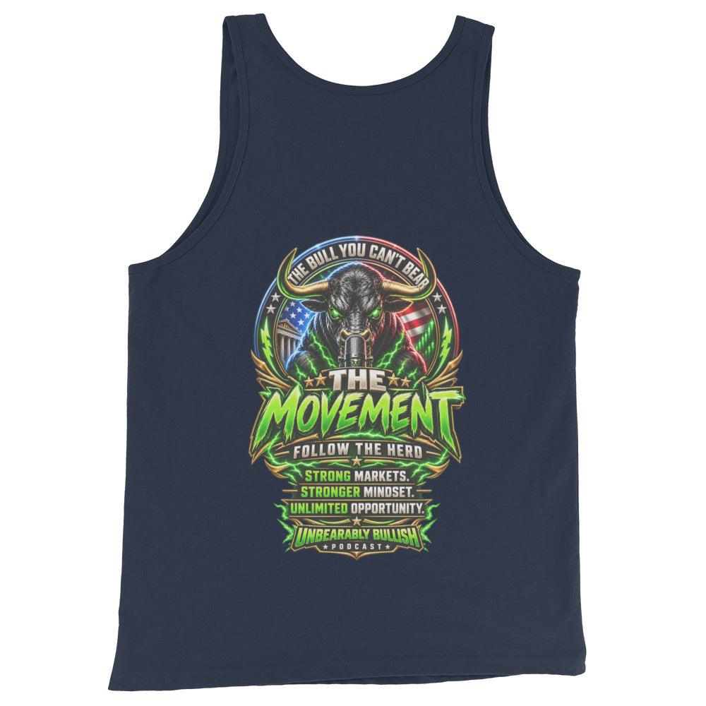 The Movement Tank Top in Navy, back print
