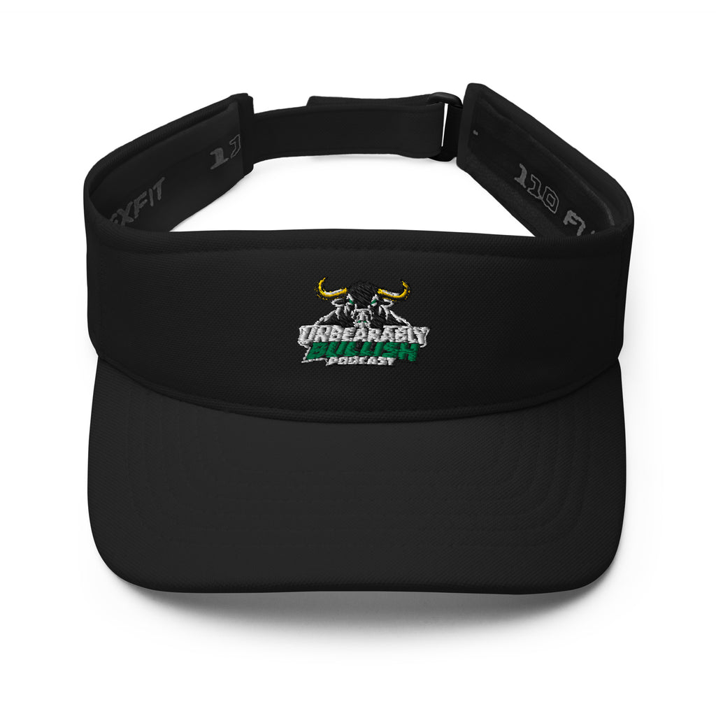 Unbearably Bullish Podcast Visor in Black, front view