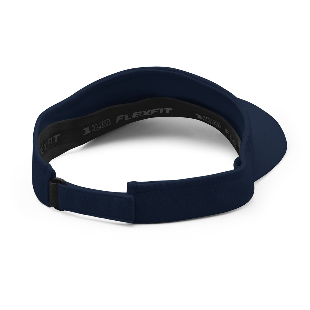 Unbearably Bullish Podcast Visor in Navy, back view