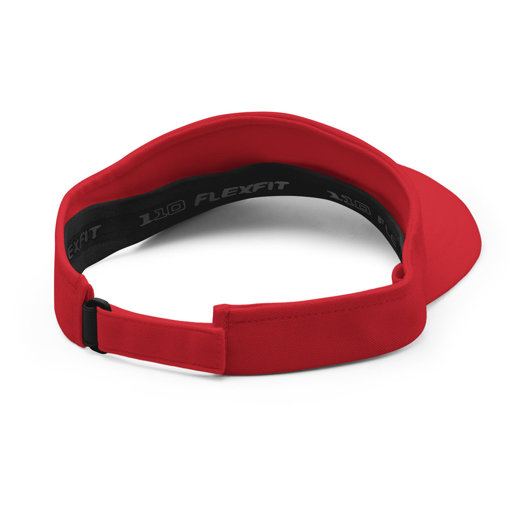 Unbearably Bullish Podcast Visor in Red, back view