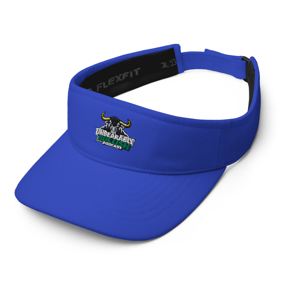 Unbearably Bullish Podcast Visor in Royal Blue, left front angle