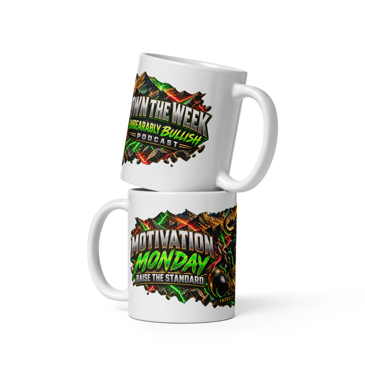 Motivation Monday Own The Week Mug, white 11 oz, front view
