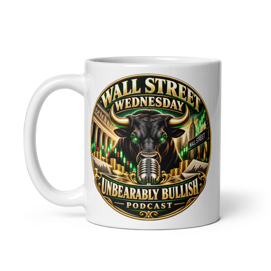 Wall Street Wednesday Mug, white 11 oz, handle on left